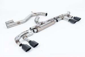 Race System - 80mm Non-Resonated Cat Back with Cerakote Black Ovals (Loudest)