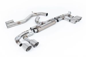 Race System - 80mm Non-Resonated Cat Back with GT-115 Brushed Titanium Tips (Loudest)