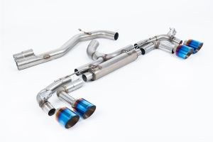 Race System - 80mm Non-Resonated Cat Back with GT-115 Burnt/Blue Titanium Tips (Loudest)