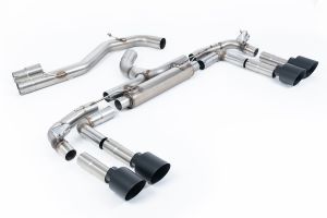 Race System - 80mm Non-Resonated Cat Back with GT-115 Cerakote Black Tips (Loudest)
