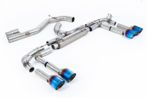 Race System - 80mm Non-Resonated Cat Back with GT-115 Burnt/Blue Titanium Tips (Loudest)