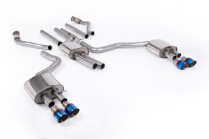 Resonated Cat Back with Quad GT-100 Burnt Titanium Trims