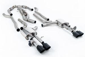  Non-Resonated Cat Back Back System (Twin 80mm) with GT-115 Cerakote Black Trims (Does Not Require Cutting of the OE System) - Louder