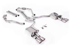  Cat Back Non-Resonated (Louder) with Quad GT-100 Brushed Titanium Trims