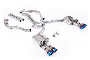  Cat Back Non-Resonated (Louder) with Quad GT-100 Burnt/Blue Titanium Trims