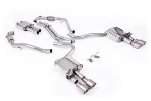  Cat Back Resonated with Quad GT-100 Brushed Titanium Trims