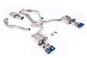  Cat Back Resonated with Quad GT-100 Burnt/Blue Titanium Trims