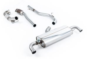  3-inch Race System. Custom ECU tuning required. Uses OE Tips and includes Active Exhaust Valve (works with Sport button to release extra sound when required)