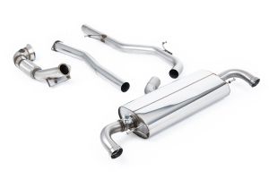  3-inch Race System with cat bypass. Custom ECU tuning required. Uses OE Tips and includes Active Exhaust Valve (works with Sport button to release extra sound when required)