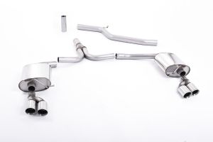 Quad Outlet. Requires S-Line rear bumper in addition to S4 3.0T lower spoiler (part # 8K0 807 521 B 1RR) and detailing strip (part # 8T0 807 791 2ZZ) - approximately £100+VAT - from your local Audi dealer