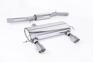  3-inch Race System. Resonated (quieter). Lightweight Titanium GT100 Tips. 180 models may require dual-outlet rear valance from the 225 model