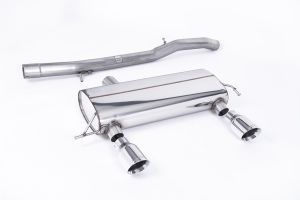  3-inch Race System. Non-resonated (louder). Polished GT100 Tips. 180 models may require dual-outlet rear valance from the 225 model