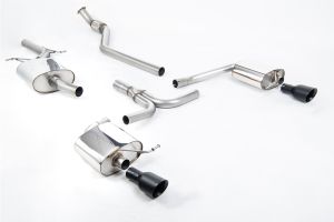 Dual-outlet. Cerakote Black Tip. Requires A4 3.2 S line dual outlet valance and additional hanger bracket (Part # 8K0253144M) from your local Audi dealer - ECE Approved