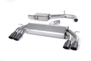 Non-Valved Race System. Resonated (quieter). Quad Oval Cerakote Black Tips