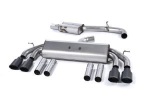 Non-Valved Race System. Resonated (quieter). Quad Oval Cerakote Black Tips