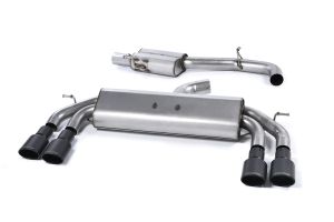 Non-Valved Race System. Resonated (quieter). Quad Oval Cerakote Black Tips