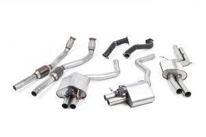 Resonated with 76mm Downpipes and 100cell cats. Uses OE Tips. Requires a stage 2 ECU remap (lambda cables need extending)