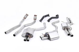Resonated with 76mm Downpipes. Uses OE Tips. Requires a stage 2 ECU remap (lambda cables need extending)
