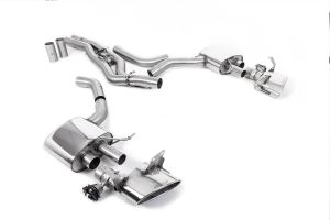 Front Silencer Back System (Twin 80mm) with Polished Oval Trims - EC Approved
