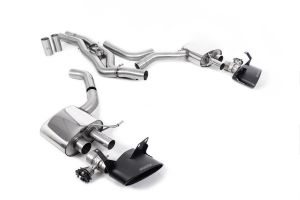 Front Silencer Back System (Twin 80mm) with Cerakote Black Oval Trims - EC Approved