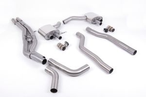 Cat Back System Non Resonated (Twin 80mm) with Polished Oval Trims (Loudest) - Requires OE system to be Cut - Designed for Customers who will be upgrading to Turbo Back in the Future