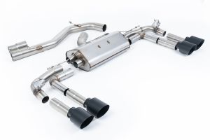 Road System - 80mm Part-Resonated Cat Back with GT-115 Cerakote Black Tips (Loudest)