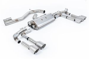 Road System - 80mm Part-Resonated Cat Back with GT-115 Brushed Titanium Tips