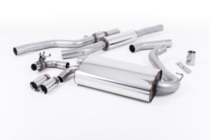  OE-style twin-outlet. Resonated (quieter). Polished tips