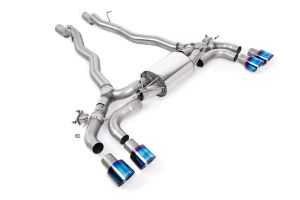  Centre Resonator Back System with Burnt / Blue Titanium GT-100 Trims (Does not fit vehicles with front silencer number 18 30 8 092 607)