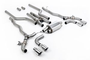  Cat Back System inc. OPF/GPF Bypass with Polished GT-100 Trims  - Required Stage 2 ECU Software- For Vehicles with Slip Joint Connection to OE Downpipes