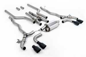  Cat Back System inc. OPF/GPF Bypass with Cerakote Black GT-100 Trims  - Required Stage 2 ECU Software - For Vehicles with Slip Joint Connection to OE Downpipes