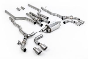  Cat Back System inc. OPF/GPF Bypass with Brushed Titanium GT-100 Trims  - Required Stage 2 ECU Software - For Vehicles with Slip Joint Connection to OE Downpipes