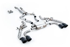  Axle Back System - GT-115 Cerakote Black Trims (Needs x 2 F5168 adaptors if being fit to existing secondary catalysts bypass)