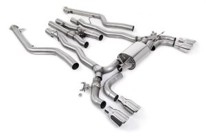  Cat Back System inc. OPF/GPF Bypass with Polished GT-100 Trims  - Required Stage 2 ECU Software or OPF/GPF Bypass Module - For Vehicles with Flange Connection to OE Downpipes