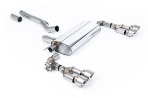  Maxton x Milltek - OPF/GPF Back System with Quad GT-100 Brushed Titanium Trims - ECE Approved (OE System Requires To Be Cut For Installation) - MUST BE Fitted with Maxton Diffuser