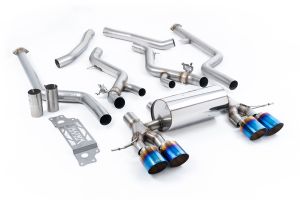  Cat Back System - Non-Resonated with GT-115 Burnt/Blue Titanium Trims (Removes Secondary Cats)