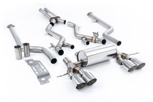  Cat Back System - Resonated with GT-115 Polished Trims (Removes Secondary Cats)