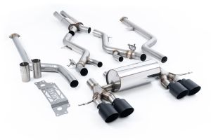  Cat Back System - Resonated with GT-115 Cerakote Black Trims (Removes Secondary Cats)