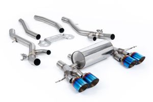  Secondary Cat Back System with Centre Resonator Bypass & GT-115 Burnt/Blue Titanium Trims