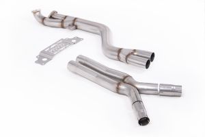  Single Mid Pipe 102mm - Non Resonated with X Pipe to OE Axle Back Only - NOTE Does not require MSBM406 if installing with Milltek Downpipes