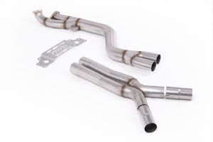  Single Mid Pipe 102mm - Non Resonated with X Pipe to Milltek Axle Back Only - NOTE Does not require MSBM406 if installing with Milltek Downpipes