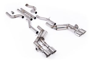  H-Pipe Valved System with Quad GT-115 4.5' Polished Tips 