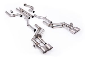  H-Pipe Valved System with Quad GT-115 4.5' Brushed Titanium Tips 