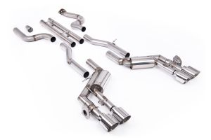  Unbalanced Straight Center Valved System with Quad GT-115 4.5' Polished Tips 