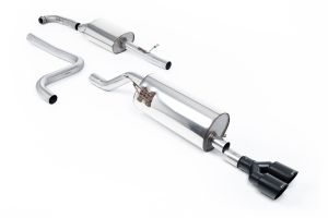  Cat Back with Twin GT-90 Cerakote Black Trims - Required Fiesta ST Valance - EC Approved