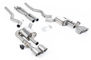  Active Valved Cat Back with X Pipe and GT-115 / 4.5' Brushed Titanium Tips