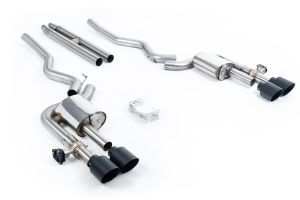  Active Valved Cat Back with H Pipe and GT-115 / 4.5' Cerakote Black Tips - (loudest)
