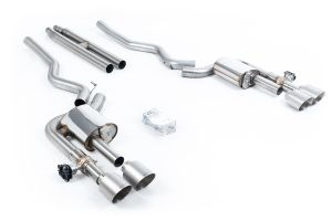  Active Valved Cat Back with H Pipe and GT-115 / 4.5' Brushed Titanium Tips - (loudest)