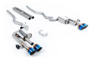  Active Valved Cat Back with H Pipe and GT-115 / 4.5' Burnt/Blue Titanium Tips - (loudest)
