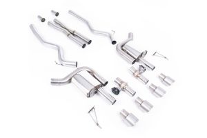  Active Valved Cat Back with X Pipe and GT-100 / 4' Brushed Titanium Tips